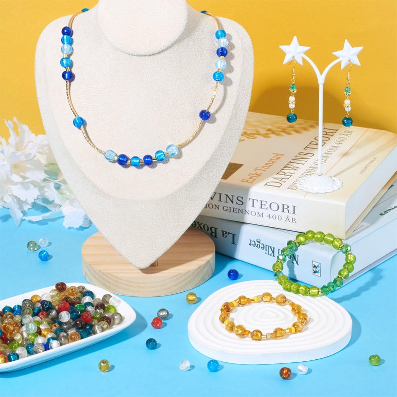 Craftdady 8mm Lampwork Glass Round Ball Spacer Beads 200Pcs Random Mixed Colors Handcrafted Hole: 2mm for Jewelry Making - Image 3